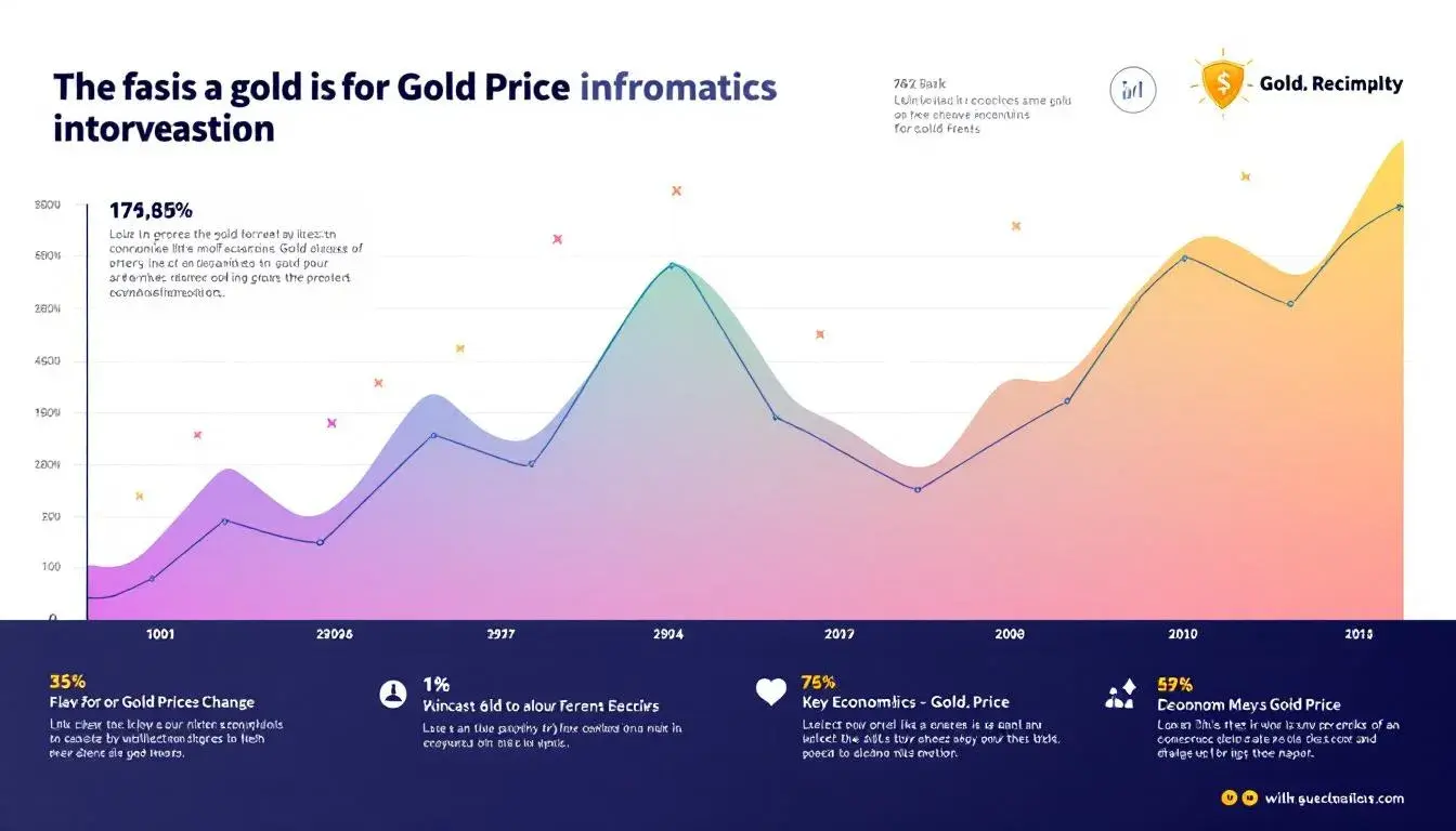 An illustration depicting the fluctuating gold price over time, showcasing how much is gold worth today.
